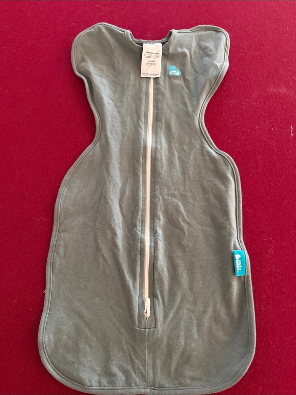 Love to dream Olive Grey Front-Zip Sleep Sack